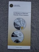 Folder do srebrnej monety 10 zł PAMIĘCI WIĘŹNIÓW PAWIAKA wersja angielska 