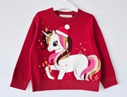 Nowy świąteczny sweter z jednorożcem unicorn H&M 98