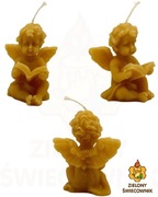 Świeca z naturalnego wosku pszczelego Aniołek z książką Zielony Świecownik