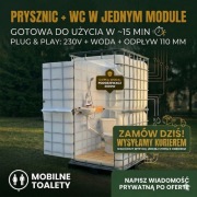 Mobilna Łazienka WC + Prysznic | Działka Mauzer Budowa Wychodek Latryna WC