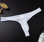 Stringi męskie białe ekstrawaganckie xl 