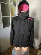 Superdry windcheater kurtka damska wiatrówka na polarze S czarna kaptur