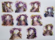 duże naklejki 10 szt schody bramy w wisterii scrapbooking