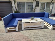 Komplet narożnik ogrodowy na wzór palet 