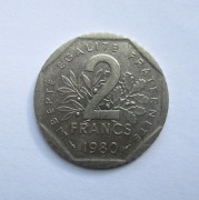 2 Franki 1980 r.  Francja