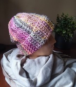 Szydełkowa Ciepła Czapka Handmade Batik Wielobarwna
