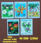 Znaczki flora:038: kwiaty- Mali 1982r **