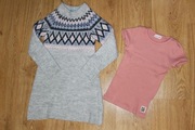 tunika/sweter + bluzka dziewczęca 128 komplet (2szt.)