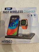 Ładowarka bezprzewodowa biała indukcyjna 3w1