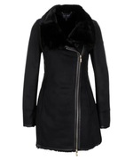 Armani Jeans Ekologiczny Kożuch czarny Slim Fit złote zamki ciepły M