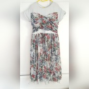 Rozkloszowana sukienka w kwiaty ASOS 46 XXXL 3XL 