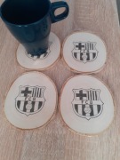 Fc Barcelona. Podkładka pod kubek. Naturalne drzewo 