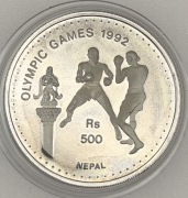 500 rupii Nepal 1992 rok Olympic games 1992 bokserzy 