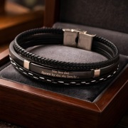 Męska bransoletka ze stali nierdzewnej personalizowana Walentynki prezent