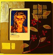 Ramka drewniana na zdjęcie ,ręcznie malowane i wykonane zdobienia 