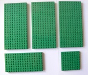 Płytka Lego 3x 10x20, 8x16, 8x8 zielona System płyta 700 4204 4201 gruba