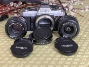 Minolta X500 (jak X700) Rokkor MD 50mm f/1.7 28mm f/2.8 testowana z filmem