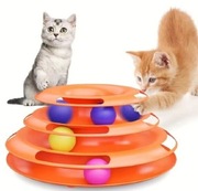 ZABAWKA DLA KOTA Z PIŁKAMI KULKAMI WIEŻA 3 POZIOMY