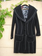 PERUGGI włoski płaszcz taliowany 56% wełna j.nowy roz.38