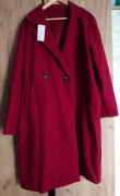 Płaszcz Plus Size Bordowy Czerwony Wiskoza rozmiar 48 50 52 