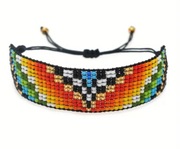 Bransoletka BOHO pleciona z koralików wielokolorowa 