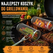 Przenośny Zestaw do Grilla BBQ ze Stali Nierdzewnej koszyczek