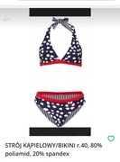 STRÓJ KĄPIELOWY/BIKINI  r.40, 80% poliamid, 20% spandex