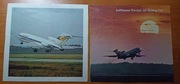 2 kartki z broszury Lufthansa samolot Boeing 727 Vintage