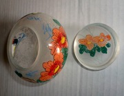 Chiński flakonik z pokrywką malowany od wewnątrz