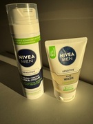 Nivea Men Sensitive zestaw Pianka do golenia + żel do mycia twarzy