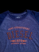 Diesel oryginalna koszulka męska, t-shirt granatowo-niebieska rozm. L/XL
