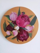 Bukiet piwonii_ obraz ręcznie malowany _30 cm_ IG_natalia.sokolova.art