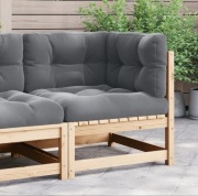 Ogrodowa sofa narożna z poduszkami - 70x70x67 cm, szara