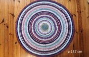 Dywan okrągły 137 cm rękodzieło zero waste