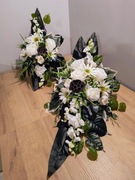 Stroik na grób , kompozycja na cmentarz, wiązanka z wazonem, zestaw ST15K