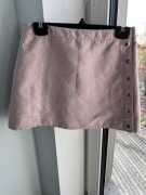 Zamszowa spódniczka mini pudrowy róż
