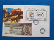 Koperta numizmatyczna z banknotem Guatemala 1/2 centavos 1988 r.