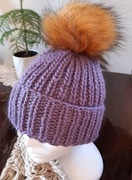 Czapka wełniana robiona na drutach