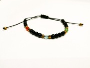 Bransoletka z kamieni naturalnych czarna sznurek