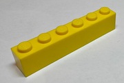 Lego 3009 klocek 1x6 żółty - 4 sztuki !