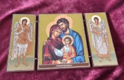 Ikona MB z Dzieciątkiem św. Józef Archanioł Michał i Gabriel. Tryptyk.