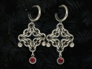 Kolczyki chainmaille cyrkonie – stal chirurgiczna vampire dark romance