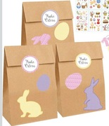 Torebki Wielkanocne 12 szt z naklejkami