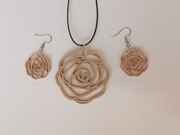 Komplet biżuterii  EKO kwiatek 3d NOWOŚĆ– RÓŻA