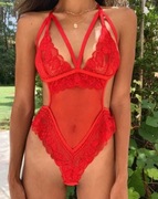 Czerwone body koronkowe nowe sml