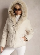 Kurtka zimowa damska beżowa ciepła