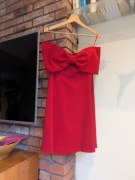 Tara Jarmon czerwona koktajlowa sukienka z krepy, rozmiar: 36