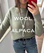 Wełniany sweter H&M rozmiar S (pasuje na M/L), oversize wełna alpaka