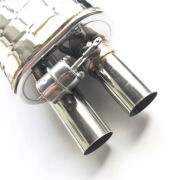 2x Tłumiki aktywne podciśnieniowe 2.5cala 63.5mm Lewy + Prawy 
