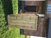 Wc drewniane z grubej dechy latryna 